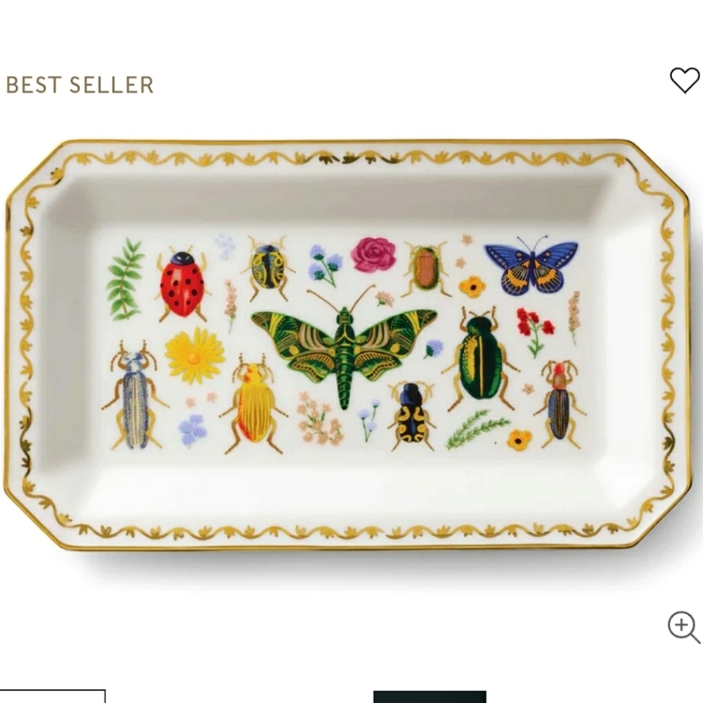 Porcelain Large Catchall Tray, Retail Price $36.00 USD, Curio